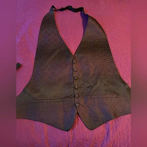 Tux vest ombré purple to darker purple geometric shapes M-L - Picture 1 of 4